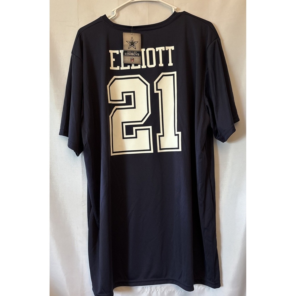 NWT Dallas Cowboys Authentic NFL Elliott #21 Shirt Navy Blue White Size 2XL